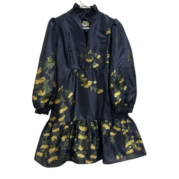 Tuckernuck Navy Floral Jacquard Dress – XS - Picture 3 of 8